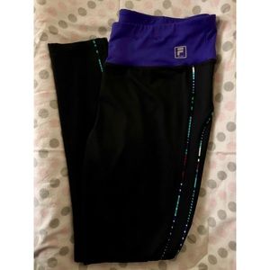 Fila Mid Rise Black Colorful Legging